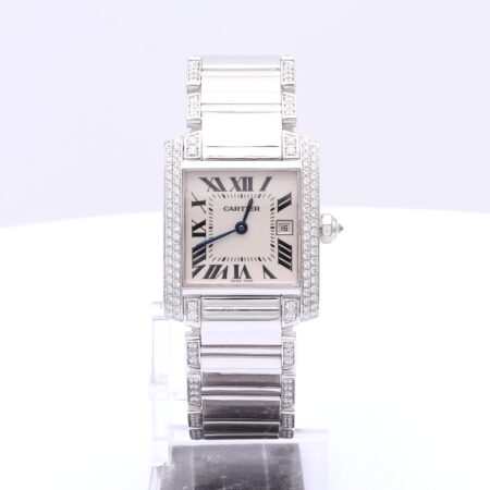 Cartier Tank Française Weißgold Diamanten